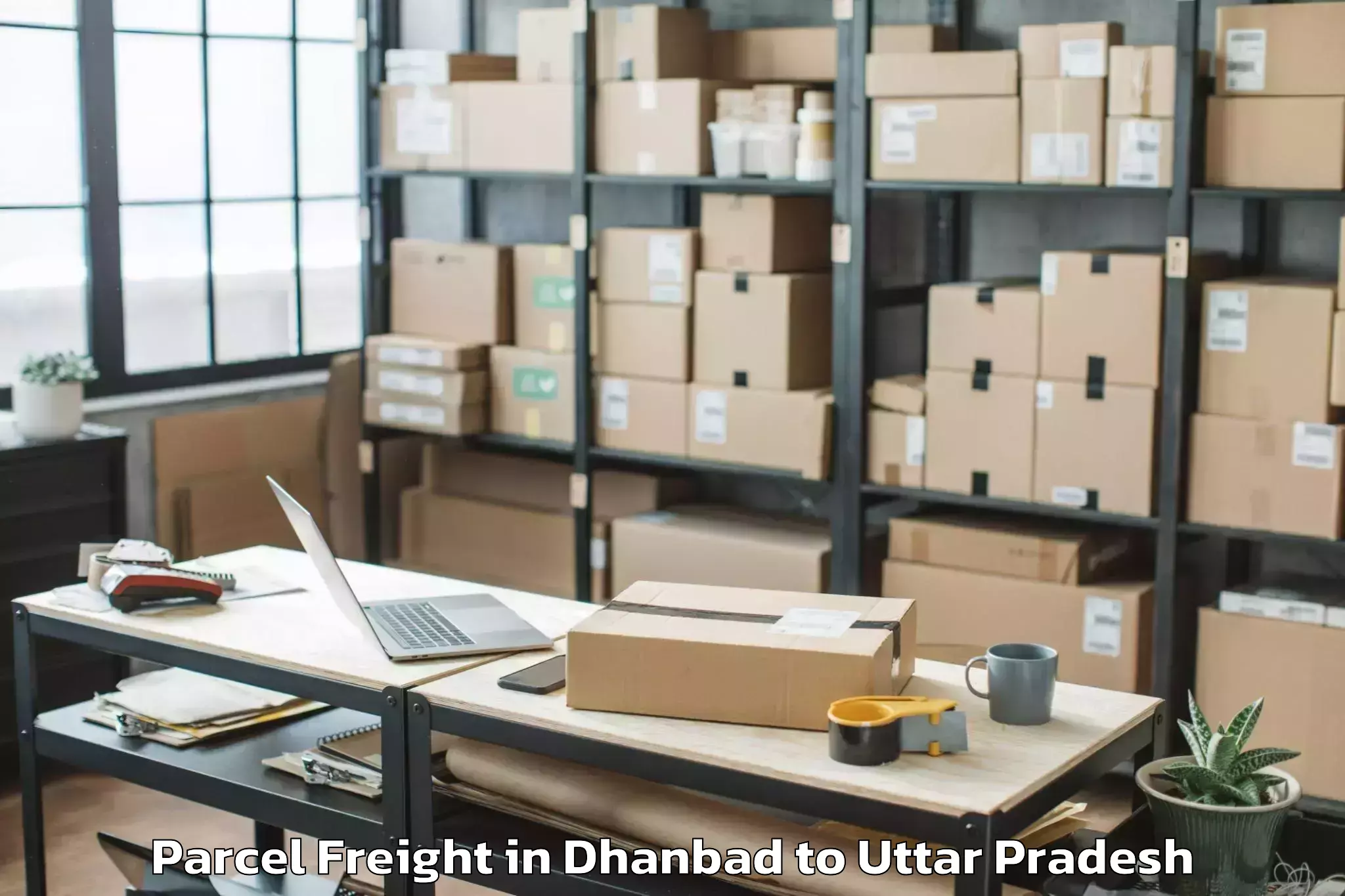 Easy Dhanbad to Obra Parcel Freight Booking